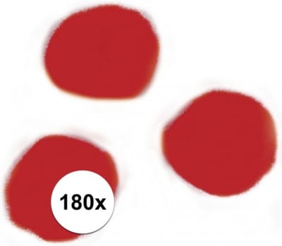 Rayher Hobby knutsel pompons - 15 mm - rood - 60x stuks - vormen/figuren/bolletjes