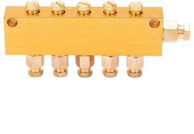 Dailygoods- Olieverdeler Messing - Verstelbare Smeeroliezuigerverdeler - Oliedistributeur - Gecentraliseerd Smeersysteem - M10x1 Aansluiting - Voor CNC-machines en Gereedschappen