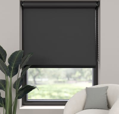 Dutchblinds Rolgordijn - verduisterend - Zwart - 45x190cm - Raamdecoratie op maat