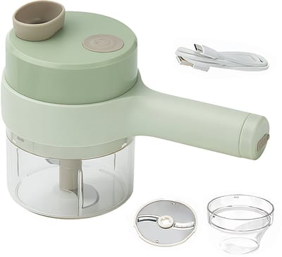 longziming Multifunctionele Elektrische Groentesnijder – 4-in-1 Chopper – Mini Knoflooksnijder & Uiensnijder – Handige Keuken Gadget– Oplaadbaar – Compact & Draagbaar – Ideaal voor Keuken en Koken