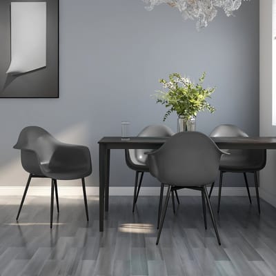 vidaXL - Eetkamerstoelen - 4 - st - PP - grijs