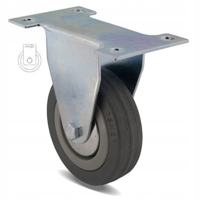 Zwenkwiel 75mm met rubberband en kogellager - Merkloos