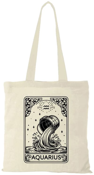 Canvas tas - Sterrenbeeld Waterman (Aquarius) - katoenen tas - schoudertas dames - tassen dames - schoudertassen