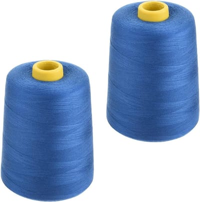 Naaigaren Polyester - Borduurgaren Machinegaren - Doe-het-zelf Naaien - 8000 Yards Per Spoel - 2 Stuks - Saffierblauw