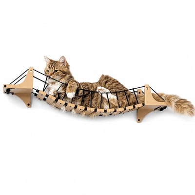 Luxe Kattenbrug voor aan de Muur – Katten Wandmeubel – Katten Klimbrug – Catwall voor Binnenkatten – 75 cm – Oak