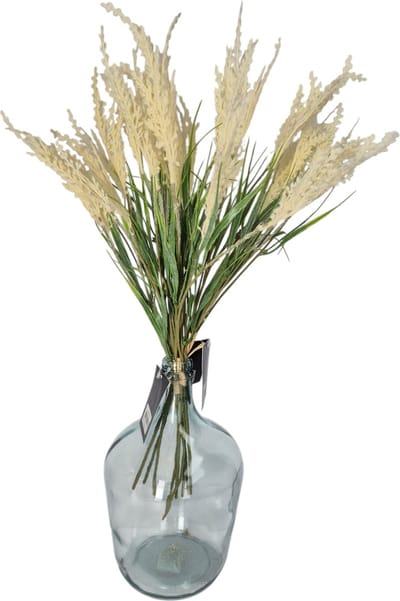 Bellatio Design Pluimgras losse steel/tak - 2x - meerdere stengels - cream - 62 cm - decoratie kunst pluimen