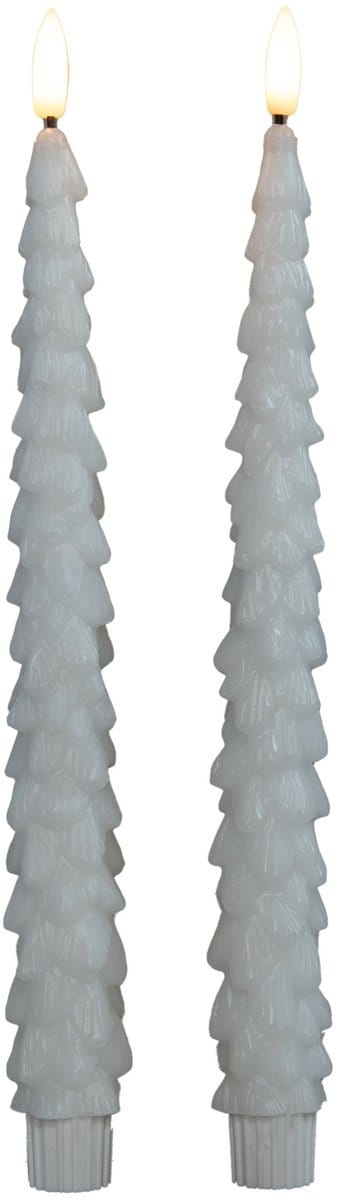 Anna's Collection LED kerstboom dinerkaarsen - 2x st - wit - 27 cm - met afstandsbediening