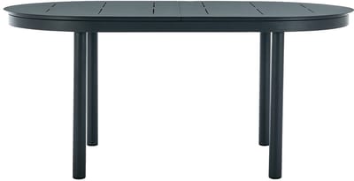 Vente-unique Tuineetset van aluminium: een verlengbare tafel L170/220 cm en 4 opstapelbare fauteuils - Antraciet - LOTTYS van MYLIA