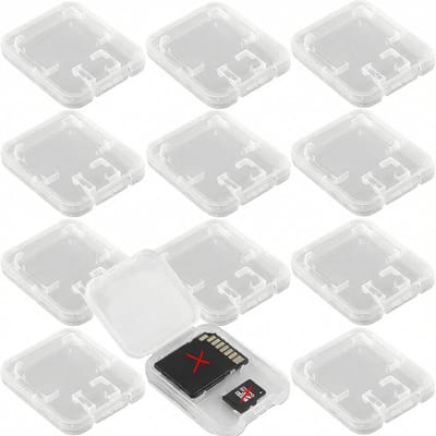 12 Stuks Transparante SD Kaart Houder, Universele Plastic Opslagdoos voor Geheugenkaarten en Organisatie van Gegevens