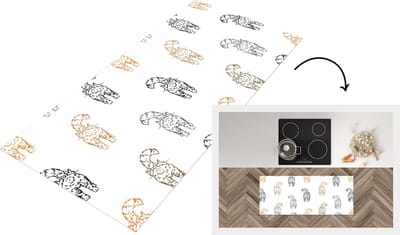 Keukenloper - Loper keuken - Patronen - Kitten - Kat - 120x50 cm - Keukenloper vinyl