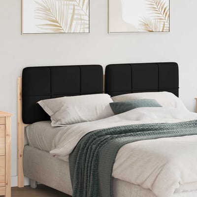 vidaXL - Gestoffeerd - hoofdbord - Bruin - en - Zwart - 160 - cm - Massief - grenenhout