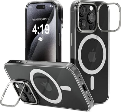 My Case Hoesje – Geschikt voor iPhone 15 Pro - Geschikt voor MagSafe – Telefoonstandaard – Transparant - Stijlvol, Shockbestendig, Praktisch