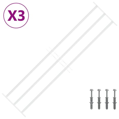 vidaXL - Beveiligingsrooster - voor - ramen - met - 3 - kruisbalken - 3 - st - 93-174 - cm