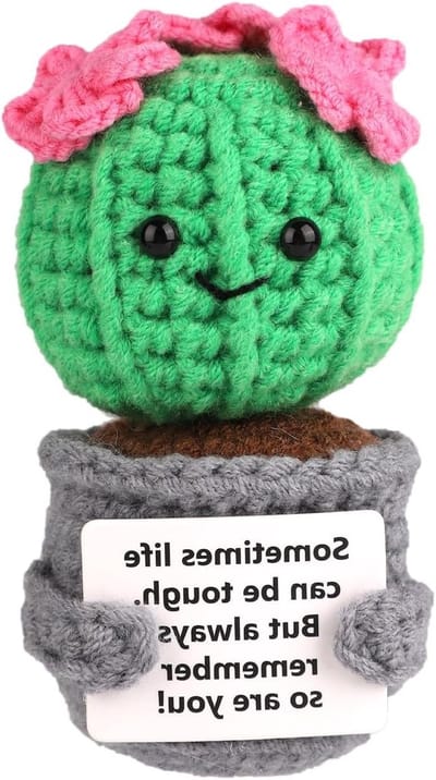 Mini Gehaakte Succulent Cactus Plant voor Decoratie en Aanmoediging - Groen Gehaakt Cactusje als Origineel Cadeau voor Feestjes en Tuinliefhebbers