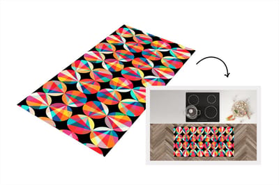 Keukenloper - Loper keuken - Regenboog - Cirkels - Patronen - 120x60 cm - Keukenloper vinyl