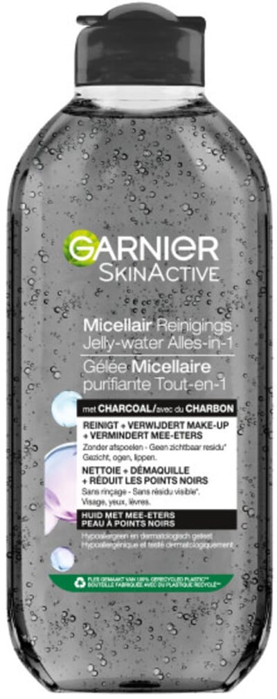Garnier SkinActive Micellair Reinigingswater Jelly-water Alles-in-1 met Charcoal - 6 x 400 ml - Voordeelverpakking