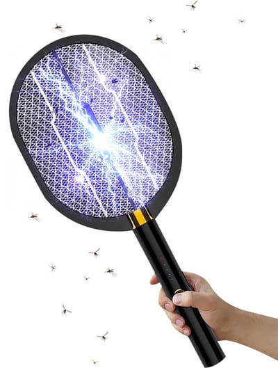 Elektrische Vliegenmepper met UV Lamp - Oplaadbaar via USB - 2-in-1 Muggenlamp en Insectenvanger - Tegen Vliegen, Muggen, Wespen en Fruitvliegjes