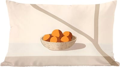 Sierkussens - Kussentjes Woonkamer - 60x40 cm - Mand - Fruit - Minimalistisch - Oranje