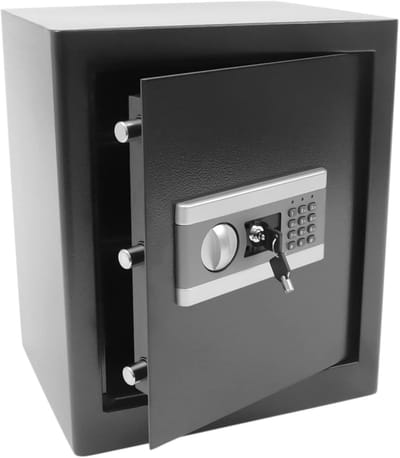 Kleine Kluis - Combinatiekluis Meubelkluis - Waardevolle Spullen - Alarm en Noodsysteem - 45 Liter - Zwart
