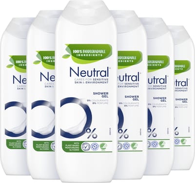 Neutral - Parfumvrij - Douchegel 0% - 6 x 250ml - Voordeelverpakking