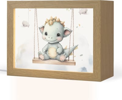 Nachtlampje 20x15 cm - Kinder lampje - Draak - Baby dier - Kinderen - Tafellamp kinderkamer - Slaapkamer lamp - Bedlamp kinderen - Kinderlampje stopcontact - Wandlamp babykamer - Nachtlampjes