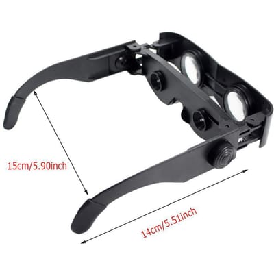Lunettes de pêche portables, jumelles mains libres, loupe, lunettes réglables noir