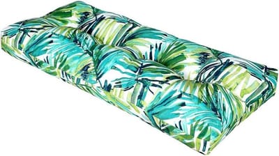 Tuinkussen Bank - Zitkussen Buiten - Buiten Ontspannen - Waterafstotend & Kleurvast - 114x45cm - Groen Palmblad
