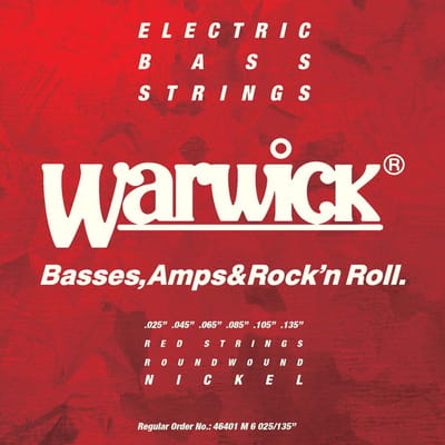 Warwick 46401 M Red Label Bassnaren 6-Snarig NPS (25-135) Medium