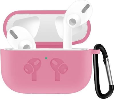 AirPods hoesjes van By Qubix - AirPods Pro / AirPods Pro 2 siliconen hoesje met karabiner haak - Roze Airpods Pro Case Hoesje voor Airpods pro Hoes