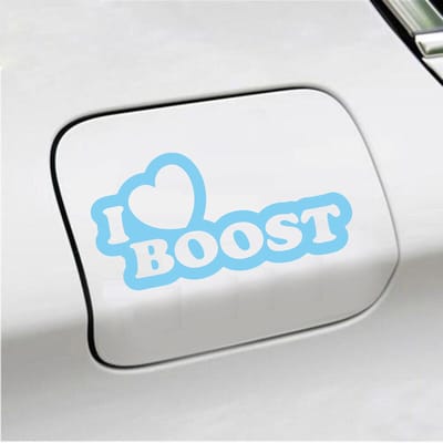 Bumpersticker - I Love Boost - 10 X 20 - Licht Blauw