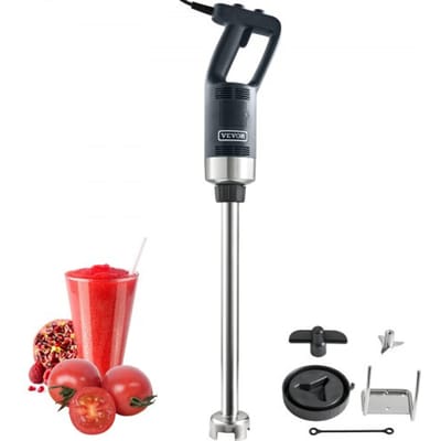 VEVOR elektrische staafmixer, 750W, krachtige mengstaaf, instelbare snelheden, roestvrij staal, multifunctionele staafmixer, afneembare roerstaaf van 855 mm, inclusief muurhaak en vervangende meskop
