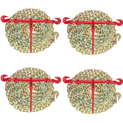 Kit Chaîne et Tendeur Tendeur à cliquet 3/8in-1/2in Chaînes de 10 pieds Remorquage