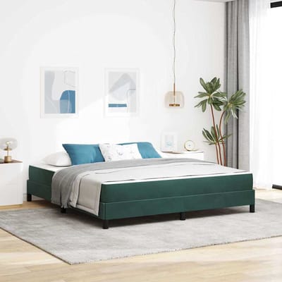 vidaXL - Boxspring - bed - met - matras - Donkergroen - 180 - x - 220 - cm - Stof