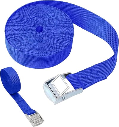 Spanbanden met gesp - Rateltouw Sjorband - Lading Zekeren - Heavy Duty Nylon - 5 meter 25 mm - Koningsblauw