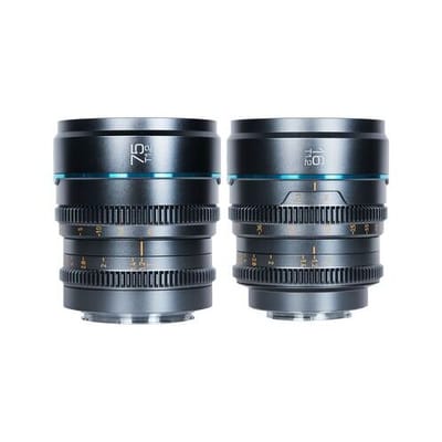 Sirui Night Walker 16 + 75mm T1.2 S35 Manual Focus Cine Lens Set met Koffer  L-mount Metaal grijs