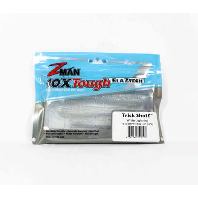 Zman zachte kunstaas Trick Shotz 4,2 inch 6/pack witte bliksem (2199) blue