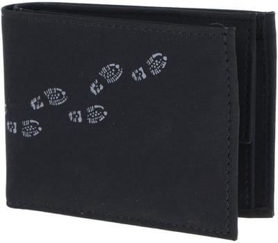 oxmox portemonnee New Cryptan RFID Protect Pocketbörse Footsteps 2.0 Print Grey Black zwart