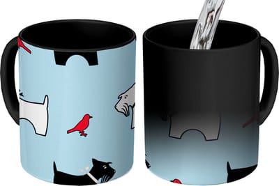 Magische Mok - Foto op Warmte Mokken - Koffiemok - Hond - Vogel - Dieren - Patronen - Kinderen - Magic Mok - Beker - 350 ML - Theemok