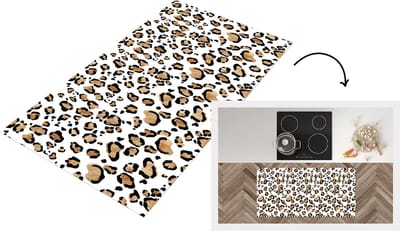Keukenloper - Loper keuken - Panterprint - Bruin - Patronen - 120x60 cm - Keukenloper vinyl