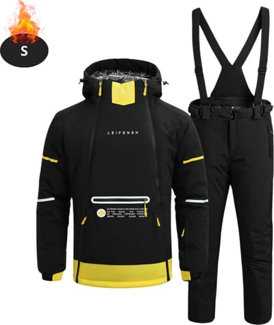 Nivard Skipak - SkiBroek - Skijas - Ski Suit - Wintersport - Heren - 2-Delig - Zwart - Maat S