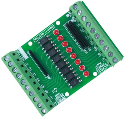 Jhubersproducts - Optocoupler Isolatiebord - 8-kanaals DC Module - Signaal Converter - Compact formaat - Ideaal voor PLC-systemen - Voor elektron...