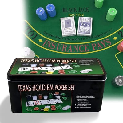 Pokerset met 600 pokerchips in metalen doos, ideaal voor pokeravonden en spelletjes met vrienden