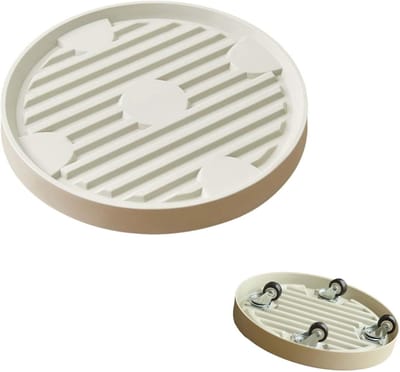 Plantenstandaard met wielen - Rolplank bloempot - Planten verplaatsen - 360 graden draaibaar - 22 cm diameter - Beige