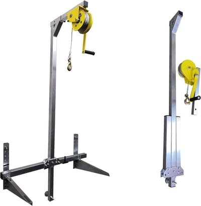 Hijsgereedschap Buitenunit - Opvouwbare Beugel Kraan - Installatie Hoge Locaties - Verstelbare Bedienen - 1-3 PK 100 KG - Gegalvaniseerd