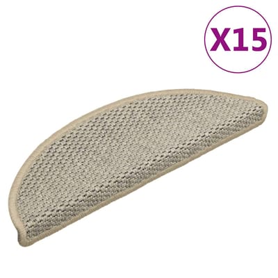vidaXL - Trapmatten - zelfklevend - 15 - st - sisal-look - 56x17x3 - cm - lichtgroen