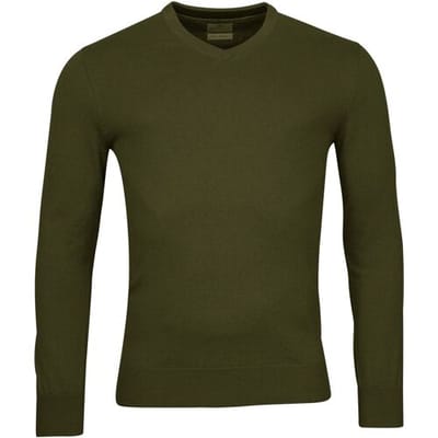 Baileys Trui V-Neck Cotton Cashmere Single Knit Groen / male