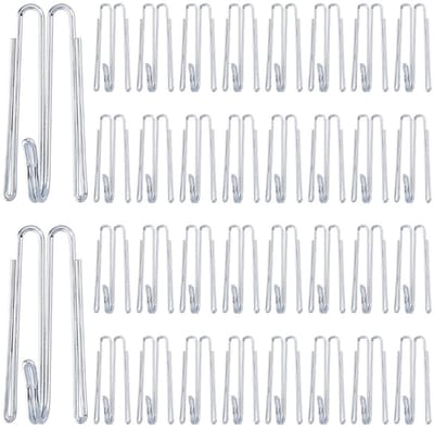 Dailygoods - 80 Stuks Metalen Gordijnhaken W-vorm Roestvrij Staal