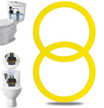 2 stuks - spoelklep afdichting - siliconen vervangende toilet afdichtings - spoelklepsetpakking - compatibel met Kohler K-GP1059291-pot - toiletreservoironderdelen - geel