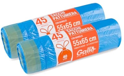 Vuilniszakken met Handgrepen - 90 Stuks - 40 Liter - 55 x 65 cm - Blauw