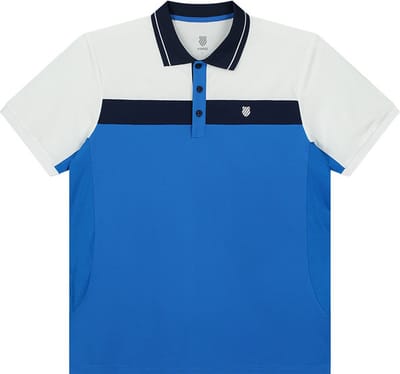 Tennisshirt K Swiss Men Core Team Block Polo French Blue White Navy-S